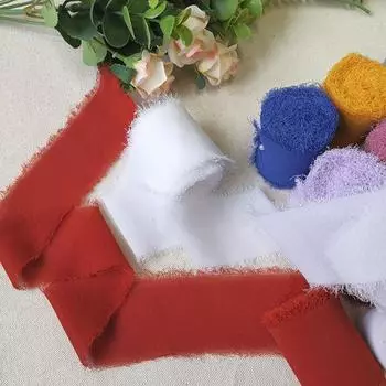 1 шт. необработанный край для ручной работы, свадебная вышивка, атласный свадебный букет, приглашения, настоящая шелковая лента, вечеринка, деревенский стиль