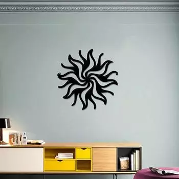 1 шт. Необычное украшение в виде солнца, хиппи, забавное металлическое искусство, причудливое украшение для стен и сада в виде солнца, уникальное украшение для патио и крыльца, игривый знак солнца чёрный