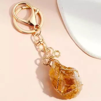 1 шт., необычной формы, лечебный автомобильный брелок, натуральный сувенир, подарки, цветной кристалл, брелок, металлическая проволочная обмотка, подвесная сумка