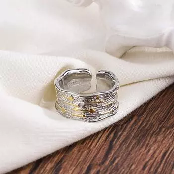 1 шт. Нерегулярные геометрические кольца для пальцев в виде метеоритного дождя для женщин, пар, готических винтажных панк-вечеринок, ювелирные изделия, аксессуары 17mm серебряный