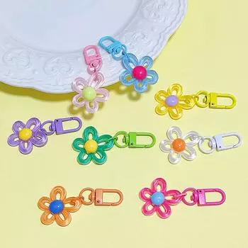 1 шт. нерегулярный цветной брелок с цветком допамина аксессуары милый рюкзак украшения кулон брелок для сумки ювелирные изделия подарки зелёный