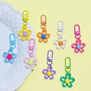 1 шт. нерегулярный цветной брелок с цветком допамина аксессуары милый рюкзак украшения кулон брелок для сумки ювелирные изделия подарки зелёный