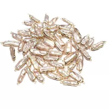 1 шт., нерегулярный прямоугольник, белый искусственный жемчуг, барочный кулон, подвеска, соединитель для креативного изготовления ювелирных изделий своими руками, подарок на карнавал ко Дню святого Валентина 1Pc/0.92.5cm белый