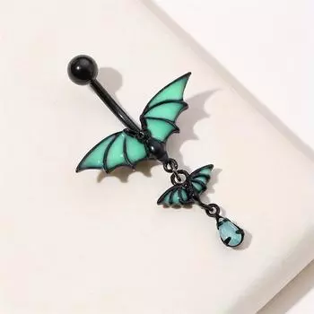 1 шт., нержавеющая сталь 316L, светящаяся летучая мышь, капля воды, кулон, пирсинг, кольцо для пупка, одинаковый стиль для мужчин и женщин, повседневный шарм, бар, танцы