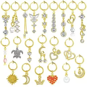 1 шт., нержавеющая сталь, без пирсинга, поддельное кольцо для пупка, циркониевые серьги-гвоздики для пупка, ювелирные изделия для пирсинга 21#