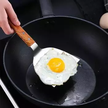 1 шт. Нержавеющая стальная лопатка для готовки с деревянной ручкой, лопатка для приготовления стейков, лопатка для блинов и пиццы, инструменты для барбекю, кухонная утварь