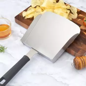 1 шт. Нержавеющая стальная ложка для еды, большой совок для картофеля фри, мобильный совок, инструмент для барбекю на открытом воздухе, пищевая лопатка