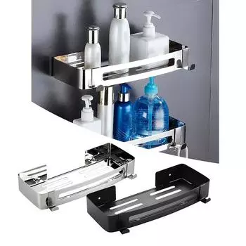 1 шт. Нержавеющая стальная стойка для хранения в ванной комнате, износостойкая, устойчивая к ржавчине, квадратная угловая полка для ванной комнаты, аксессуары для ванной комнаты