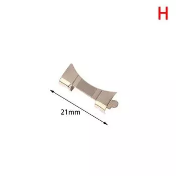 1 шт., нержавеющая сталь, плоский изогнутый конец, соединитель для ремешка для часов, 14/15/16/17/18/19/20/21/22/23/24 мм, металлический соединитель для браслета 21MM серебряный