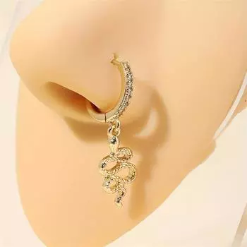 1 шт. Нержавеющая сталь серпентин циркон пирсинг носа кольцо нос гвоздь универсальный для мужчин и женщин можно использовать как серьги