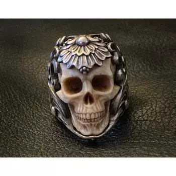 1 шт. Нержавеющая сталь титановая сталь ретро выдолбленный череп мужское кольцо для мужчин B-0897