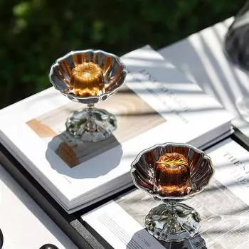 1 шт. Нержавеющая сталь Высокая ножка Чашка для пудинга Десертная чашка