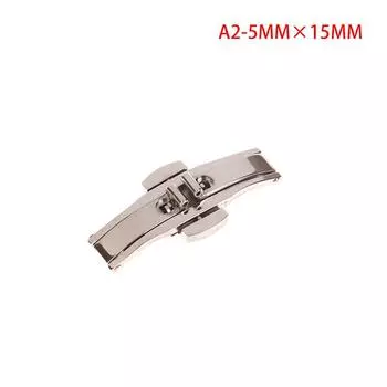 1 шт., нержавеющая сталь, застежка-бабочка, полированная кнопка, ремешок для часов, 15/17/19/21/23/25 мм, застежка для часов, аксессуары