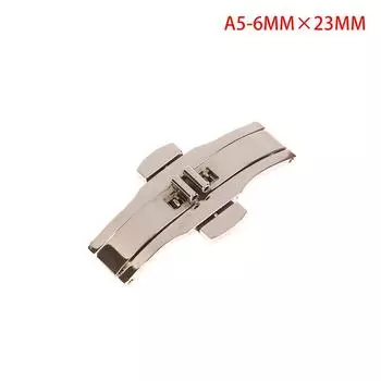 1 шт., нержавеющая сталь, застежка-бабочка, полированная кнопка, ремешок для часов, 15/17/19/21/23/25 мм, застежка для часов, аксессуары