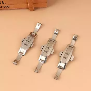 1 шт., нержавеющая сталь, застежка-бабочка, полированная кнопка, ремешок для часов, 15/17/19/21/23/25 мм, застежка для часов, аксессуары A3