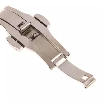 1 шт., нержавеющая сталь, застежка-бабочка, полированная кнопка, ремешок для часов, 15/17/19/21/23/25 мм, застежка для часов, аксессуары