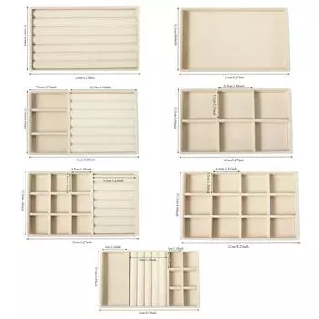 1 шт., несколько стилей, бархатный поднос для ювелирных изделий, ожерелье, браслет, серьги, кольца, броши, ящик для хранения, органайзеры для ювелирных изделий