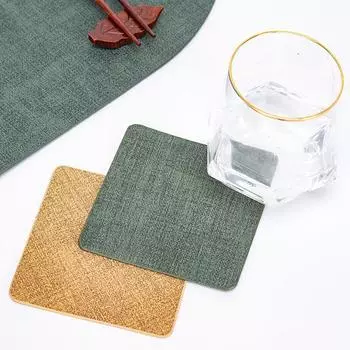 1 шт. нескользящая модная подставка под стакан из искусственной кожи, водонепроницаемая, маслостойкая, термостойкая красный