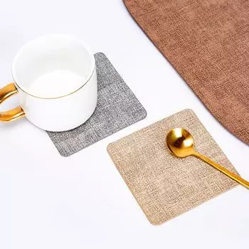 1 шт. нескользящая модная подставка под стакан из искусственной кожи, водонепроницаемая, маслостойкая, термостойкая красный