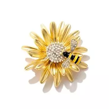1 шт., нежная брошь в виде пчелы-ромашки, булавка, аксессуары для броши золотой