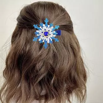 1 шт. Нежная рождественская заколка сбоку со стразами для вечеринок, заколка для волос в виде снежинки, элегантная