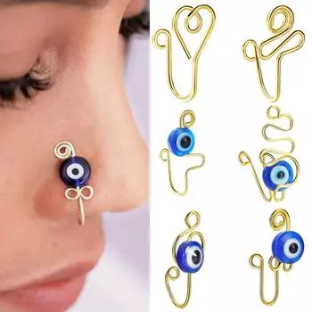1 шт. Нежная шпилька для носа без циркония, кольцо в носу, нержавеющая сталь, серьги-гвоздики в носу, серьги-гвоздики для хряща, спиральные ювелирные изделия для пирсинга A золотой