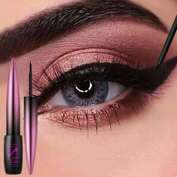 1 шт. НЕЖНАЯ ПОДВОДКА ДЛЯ ГЛАЗ Ультратонкая насадка кисточки Гладкая подача чернил Создайте очаровательную подводку для глаз Длительный эффект без размазывания Сверхвысокая цветопередача чёрный