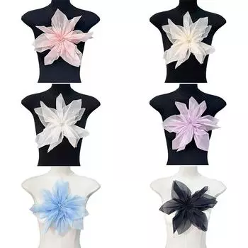 1 шт., нежные аксессуары для волос, темпераментные аксессуары для одежды, сделай сам, ручная работа, полиэстер, органза, цветы