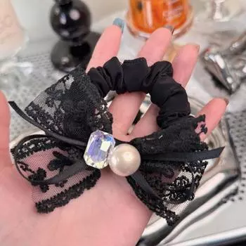 1 шт. Нежный, Сверкающие бриллианты, Бант, Кольцо «маленькая кишка», Универсальный, Для девочек, Завязывать хвостик, Темпераментный, Повязка на голову, Янки, Взрывной
