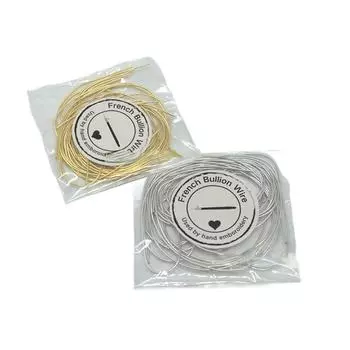 1 шт., нить для вышивания, металлическая Золотая нить, серебряная нить, индийская проволока диаметром 1,0 мм, круглая проволока, блестящая проволока, материал для ручной вышивки