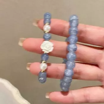 1 шт. нитки студенческая вечеринка бисерные украшения для рук женские камелии нишевый дизайн высокая ценность подруги аквамарин много стилей