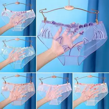 1 шт. нижнее белье, сетчатые прозрачные трусики, нижнее белье, кружевные трусики, прозрачные женские трусики без следов, сексуальные M