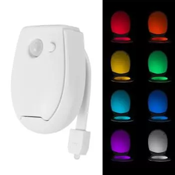 1 шт., ночник для унитаза, датчик движения, активированный светодиодный светильник, 8 цветов, сменный унитаз, подсветка, ночник для ванной комнаты