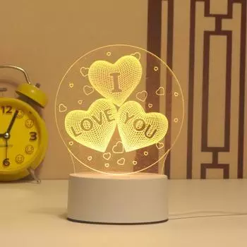 1 шт. Ночной светильник креативный акриловый спальня прикроватная светодиодная настольная лампа праздничный подарок на событие система подарков