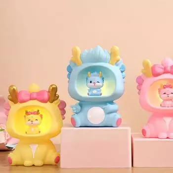 1 шт. Ночной светильник в виде дракона, копилка в виде дракона, талисман в виде дракона, новогодние подарки, домашний декор, мультяшный дракон, фонарь, коробки для сбережений