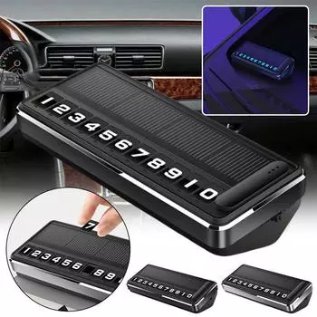 1 шт., номерной знак телефона автомобиля на солнечной батарее, светодиодное освещение, временная карта, скрытые несколько пластин, парковка, парковка, номер остановки автомобиля Ga L3A2
