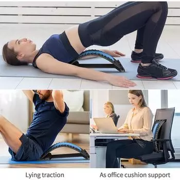 1 шт. носилки для спины, облегчение боли в пояснице, многоуровневое устройство для взламывания спины при грыже межпозвоночного диска, сколиозе, декомпрессии позвоночника 1pcs красный