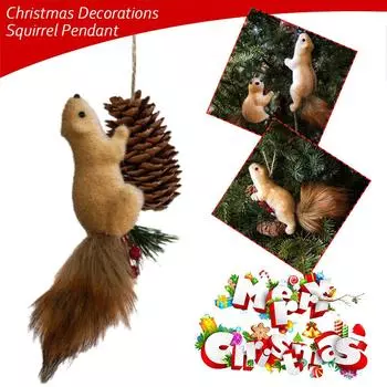 1 шт. НОВАЯ имитация милой белки рождественские украшения рождественские подарки елка маленькая 2025 подвеска P I6D0 B-1pcs
