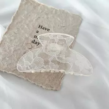 1 шт. Новая элегантная заколка для волос в стиле инс с ацетатным кружевным узором для затылка; Зажим-краб в корейском стиле для высокой прически