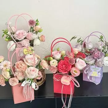 1 шт. Новая цветная водонепроницаемая крафт-бумага, сумка, ручной подарок, сумка для букета закусок, праздничная подарочная упаковка для цветов, сумка Other