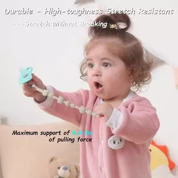 1 шт. Новая детская силиконовая соска-цепочка против потери, детская деревянная клипса из нержавеющей стали, противоскользящая цепочка для зубов, против укусов светло-фиолетовый