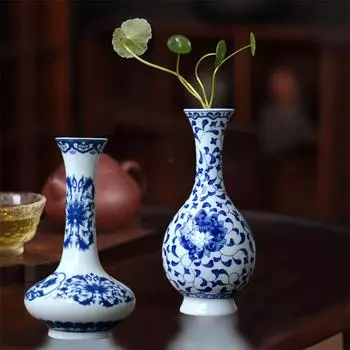 1 шт. Новая гостиная домашняя современная классическая керамическая расписанная вручную селадоновая мини-ваза цветочная композиция