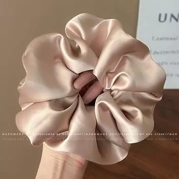 1 шт. Новая кремовая глянцевая плиссированная резинка для волос в виде толстой кишки, резинка для волос на затылок, атмосфера, нежная, универсальная, аксессуары для волос, женские