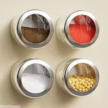 1 шт. Новая магнитная настенная банка для специй из нержавеющей стали, прозрачная коробка для хранения кухонных специй, банка для разбрызгивателя для барбекю светло-серый