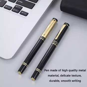 1 шт. Новая металлическая ручка для бизнеса, простые и модные офисные канцелярские принадлежности, подходят для каллиграфии, офиса (Без чернил) золотой