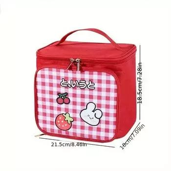 1 шт., новая мультяшная косметичка с высоким косметическим эффектом для женщин в стиле Instagram, портативная дорожная сумка для мытья посуды, огромная коробка для хранения коричневый