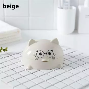 1 шт., новая мыльница с мультяшным котом и крышкой, портативная симпатичная мыльница для душа, держатель для тарелок, поднос, чехол, аксессуары для ванной комнаты
