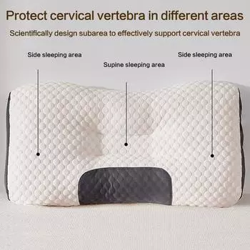 1 шт. новая подушка для шеи помогает спать и защищает шею ортопедическая бытовая соевая волокнистая массажная спа-подушка для сна 48x74cm синий