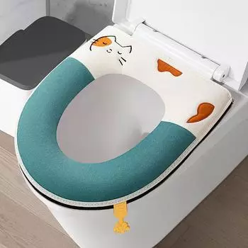 1 шт. Новая подушка для унитаза, утолщенная подушка для сиденья унитаза, бытовая подушка для унитаза Four Seasons, универсальная подушка для унитаза, водонепроницаемый чехол для унитаза розовый
