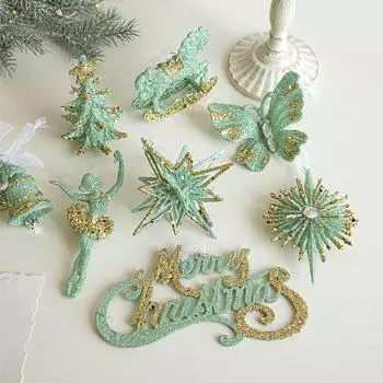 1 шт. новая рождественская елка подвесная зеленая бабочка подвесное украшение пластик